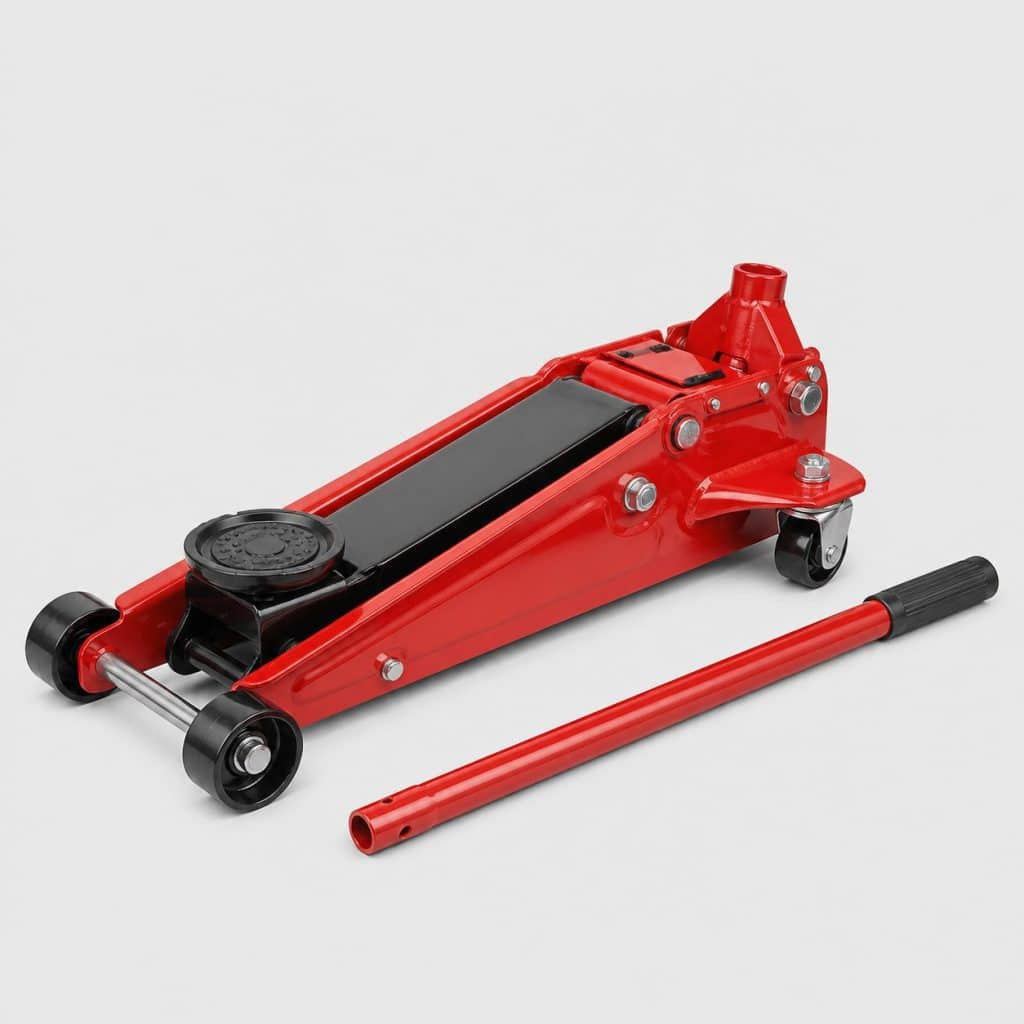 Cric hydraulique rouleur sur roulettes