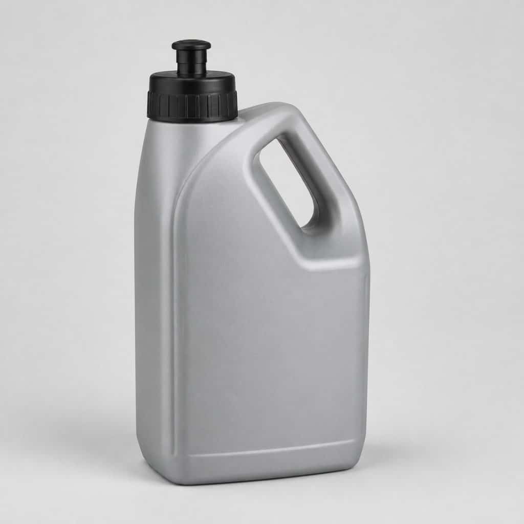 Bidon d'huile moteur essence petite cylindrée d'1 litre, vue produit