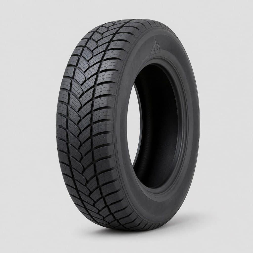 Pneu hiver 175/65 R14 vu de trois quarts
