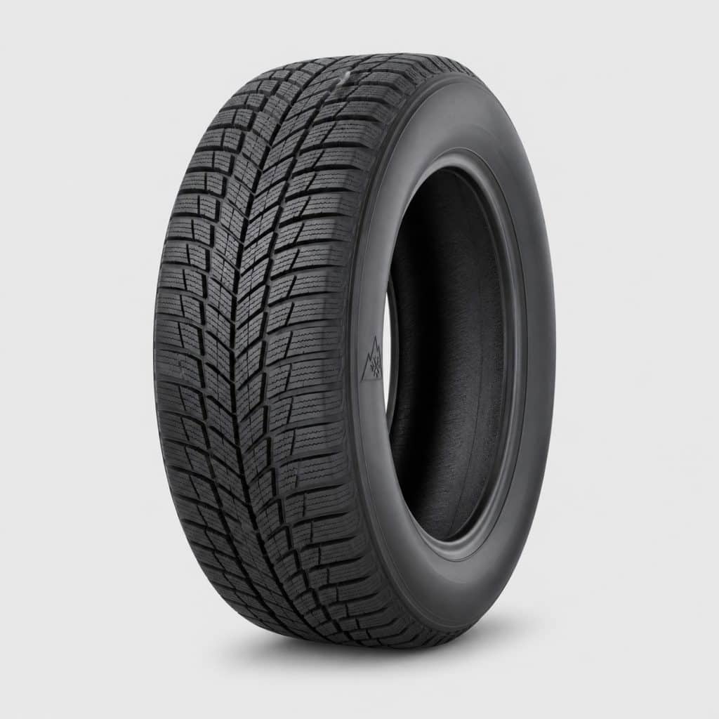 Pneu hiver 215/60 R17 vu de trois quarts